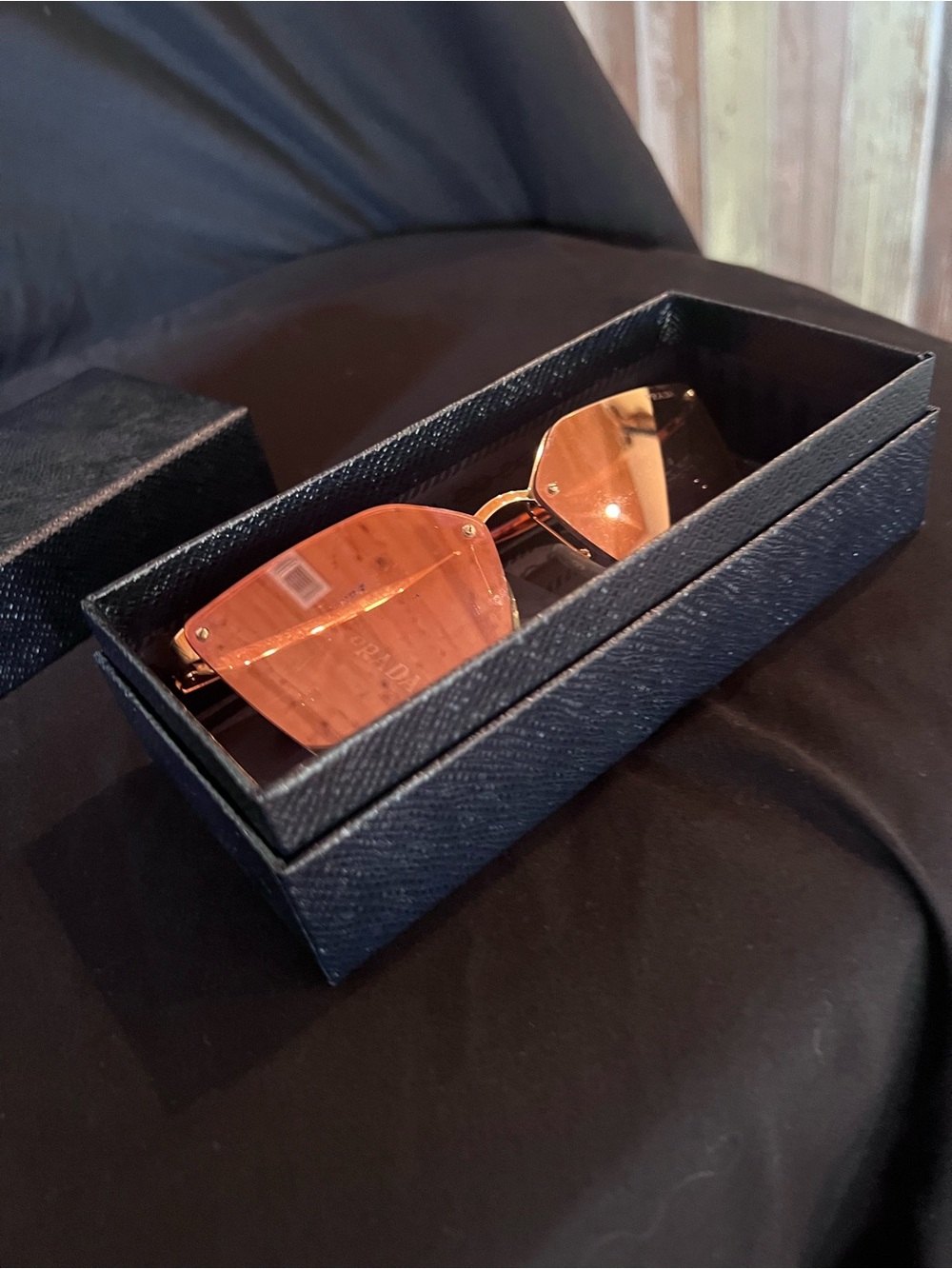 Prada Gold Cinema Mirror Catwalk Sunglasses - Picture 7 of 9